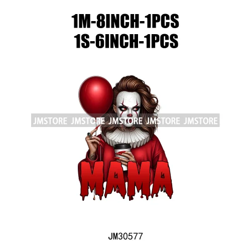 Halloween Spooky Horror Cartoon Mama Character Printing Iron On DTF Transfers Stickers Ready To Press For Sweatshirts