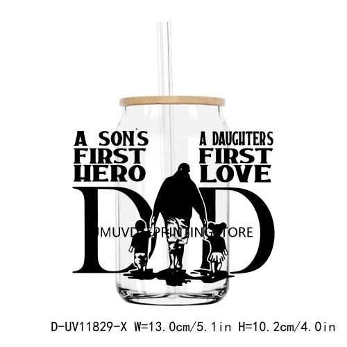 Father's Day UV DTF Transfers Stickers Decals For Libbey Cold Cups Mugs Tumbler Waterproof DIY Logo Cool Grandpa Papa Dad Gift