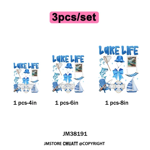 Hello Summer Lake Junkie Beach Vibes Last Day Of School Iron on DTF Thermal Transfer Stickers Ready to Press for T-shirt Bags