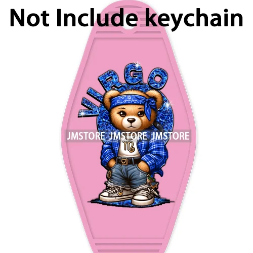 Mean Bear Zodiac Men Women High Quality WaterProof UV DTF Sticker For Motel Hotel Keychain Custom Labels Cool Hip Pop Animals