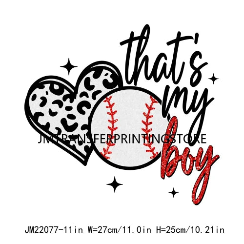 New Baseball Softball T-Ball Mama Sport Season Patches Logos That's My Boy DTF Transfer Stickers Ready To Press For Hoodies