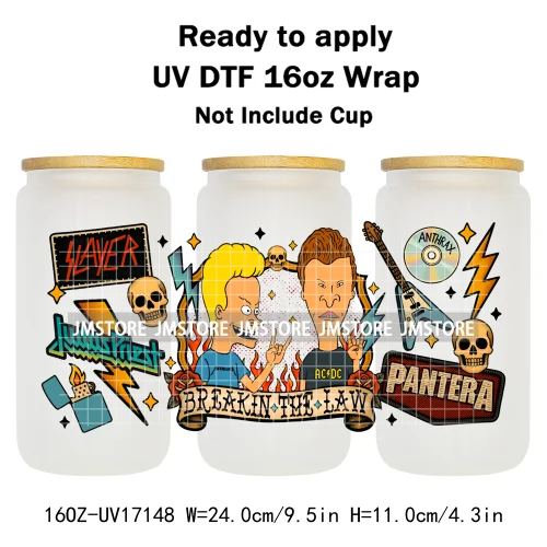 Halloween Horror Movies Mom Messy Bun UV DTF Stickers Ready To Apply Cup Wrap Custom Labels DIY Craft For 16OZ Libbey Can Glass