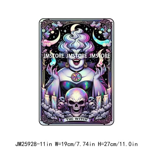 Custom Horror Halloween Emperor Empress Witch Skull Tarot Card Decals DTF Iron On Transfers Stickers Ready To Press For Clothing