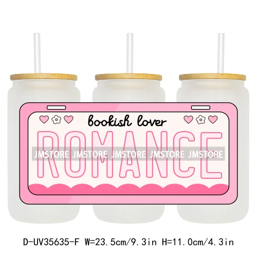Fantasy Bookish Lover Reading 16OZ UV DTF Cup Wraps Ready To Apply Waterproof Transfer Stickers For Libbey Glass Can Tumbler