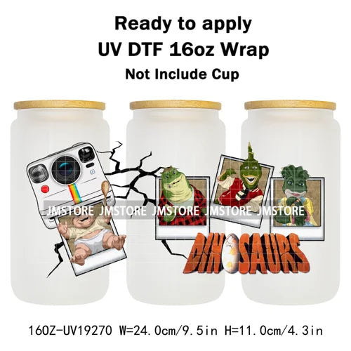 Trendy Girls Coffee Cartoon Bears 16OZ UV DTF Cup Wraps Ready To Apply Waterproof Transfer Stickers For Libbey Glass Can Tumbler