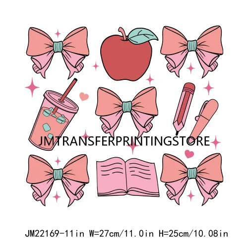 Iron On Teach Love Insprit Print Logos Maestra Heart Pencil Bow Cowgirl Boots Small Town Teacher DTF Transfer Stickers For Shirt