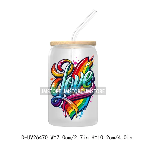 LGBT Quotes UV DTF Transfer Stickers Decals For Libbey Cold Cups Mugs Tumbler Waterproof DIY Custom Logo Labels Rainbow Pride