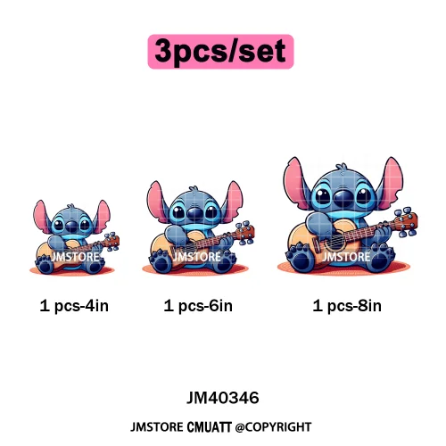 Trendy Cartoon Animal Characters Lover Cold Peel Logos Iron on DTF Washable Transfers Stickers Ready to Press for Hoodies Bags