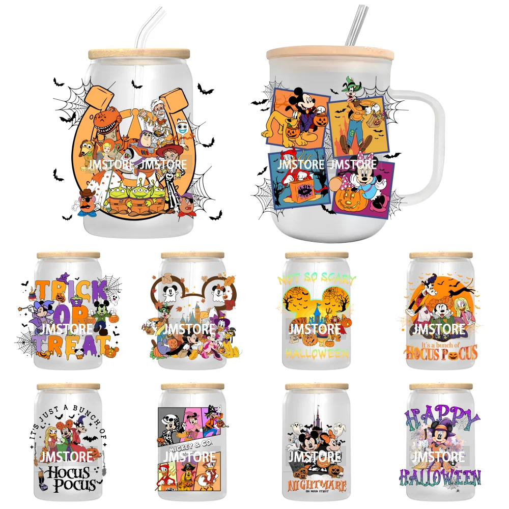 Cartoon Halloween Trick Or Treat UV DTF Transfer Stickers Decals For Libbey Cold Cups Mug Tumbler High Quality Label Hocus Pocus