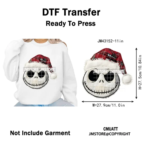 Faux Yarn Very Merry Christmas Mouse Friends Cartoon Santa Iron on Washable DTF Transfers Stickers Ready to Press for Clothing