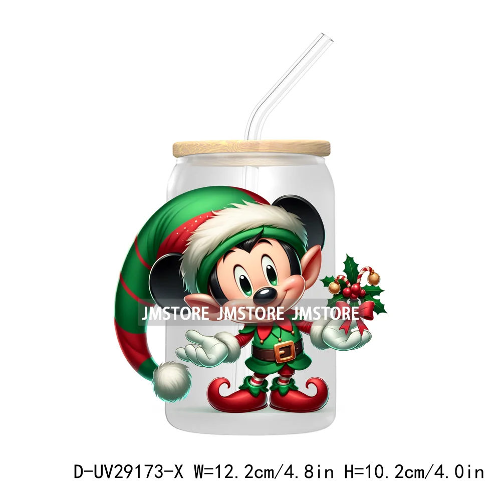 Christmas Vibes Cartoon Mouse Friends UV DTF Transfer Stickers Decals For Libbey Cold Cups Mugs Tumbler Labels Magical Kingdom