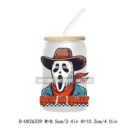 Horror Halloween Scream Ghostface UV DTF Transfer Stickers Decals For Libbey Cold Cups Mugs Durable Waterproof Custom Logo Label