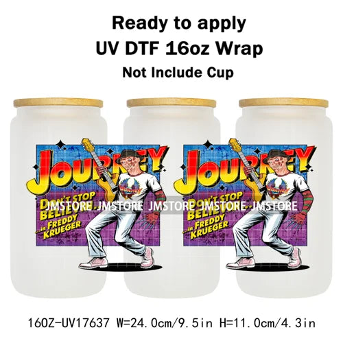 Scare Bears Halloween Horror Villain UV DTF Cup Wrap Ready To Apply Transfer Stickers Waterproof For Libbey Glass Can 16OZ Wraps