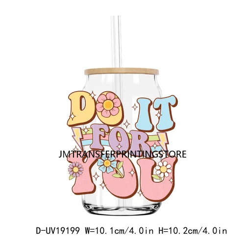 Retro Motivational Quotes UV DTF Transfers Stickers Decals For Libbey Cold Cups Mugs Tumbler Mental Health Waterproof DIY Logo