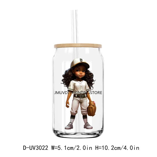 Sport Football Baseball Girl UV DTF Transfers Stickers Decals For Libbey Cold Cups Mugs Tumbler Waterproof DIY Craft