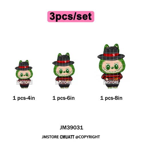 Horror Movie Character Cartoon Dolls Halloween Printing Iron on DTF Washable Transfers Stickers Ready to Press for Clothes Bags