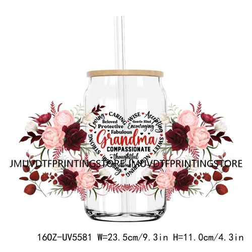 Compassionate Strong Mom Grandma 16OZ UV DTF Cup Wrap Transfer Sticker Custom Label Durable Waterproof Logo For Libbey Glass Can