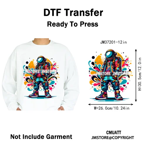 12in Street Snarl Savage Animal King Graffiti Urban Bear Bunny Cat Dog Iron on DTF Transfers Stickers Ready to Press for Clothes