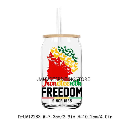 Steppin' into Juneteenth UV DTF Transfer Stickers Decals For Libbey Cold Cups Mugs Tumbler Waterproof DIY Logo Black Nurse Magic