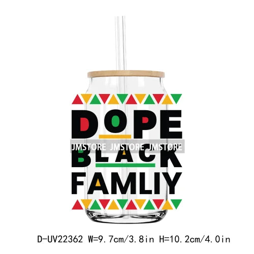 Stepping Into Juneteenth Black History Month UV DTF Transfer Stickers Decal For Libbey Cold Cup Mug Tumbler Waterproof DIY Craft