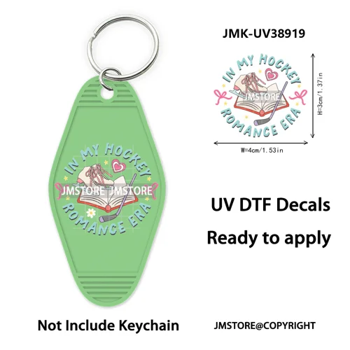 Reading Book Animals Mental Health UV DTF Motel Keychain Wraps Ready To Apply Waterproof High Quality Hotel Keychain Decals