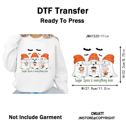 Cute Soda Can Energy Drink Boo Ghost Coquette Spooky Halloween Iron on DTF Washable Transfer Sticker Ready to Press for Clothing