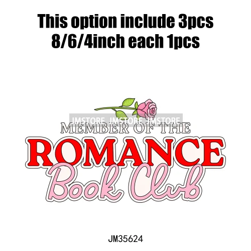 Smells Like Dark Romance Book Club Bookish Positive Quotes Iron on DTF Washable Transfers Stickers Ready to Press for Clothing