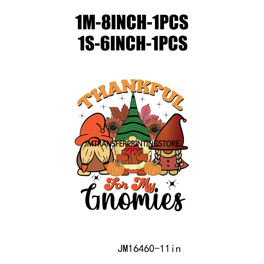 Eat Drink And Be Thankful Hallothanksmas Decals Santa Gnome Coffee Cup Animal Pumpkin Iron On DTF Transfer Sticker For Clothing