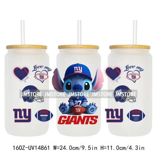 Cute Cartoon Sport Team Game Day 16OZ UV DTF Cup Wraps Ready To Apply Waterproof Transfer Stickers For Libbey Glass Can Tumbler