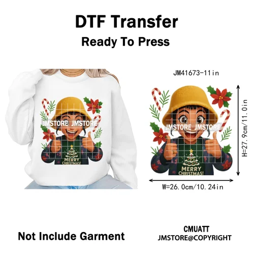 Christmas Kpop Holiday Idol Santa Holly Jolly Merry Christmas Iron on DTF Washable Transfers Stickers Ready to Press for Textile