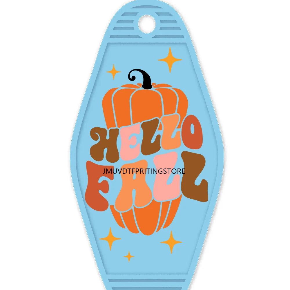 Thankful Fall Autumn Pumpkin Season High Quality WaterProof UV DTF Sticker For Motel Hotel Keychain