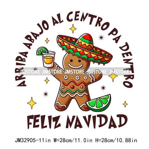 Tis The Season Mexican Christmas Gingerbread Feliz Navidad Concha Xmas Iron On DTF Transfers Stickers Ready To Press T-shirts