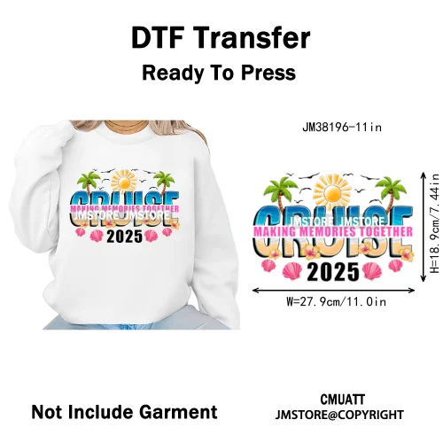 Hello Summer Lake Junkie Beach Vibes Last Day Of School Iron on DTF Thermal Transfer Stickers Ready to Press for T-shirt Bags