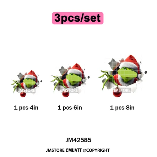 Cute Cartoon Character Coffee Cup Coquette Candy Merry Christmas Iron on DTF Heat Transfers Stickers Ready to Press for Hoodies