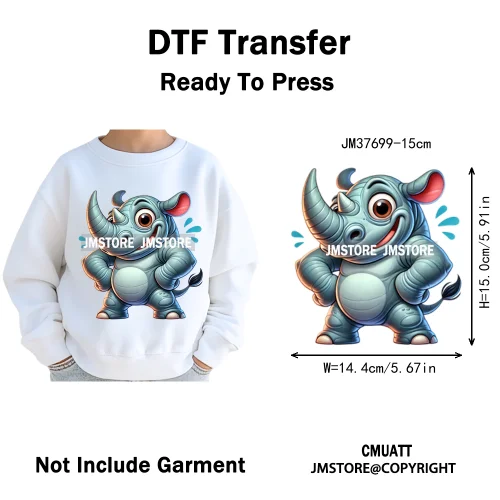 15cm 5.9in Kid Cute Silly Baby Pet Animal Iron On DTF Heat Transfer Sticker For Clothes Vinyl Thermal Washable T-Shirts Decals