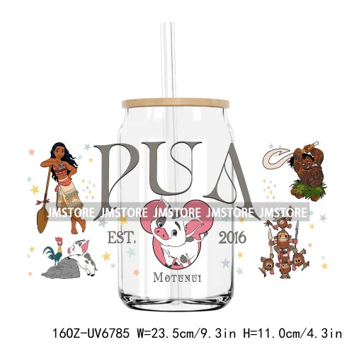 Cartoon Lion Tiger Princess 16OZ UV DTF Cup Wrap Transfers Stickers Custom Labels Durable Waterproof Logo For Libbey Glass Can