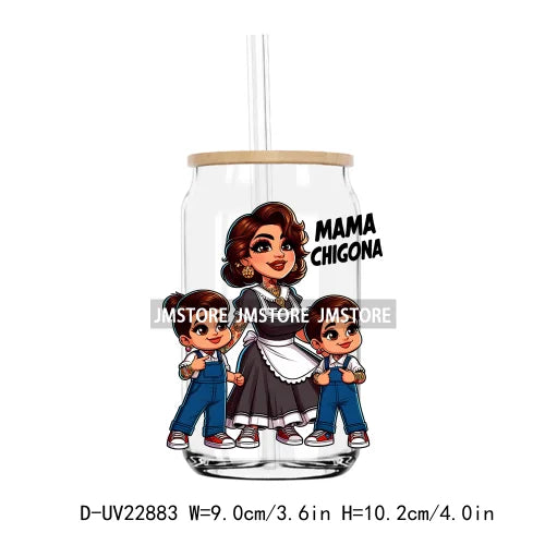 Mama Chingona Chicana Mom Mother's Day UV DTF Transfers Stickers Decals For Libbey Cold Cups Mugs Tumbler Waterproof DIY Craft