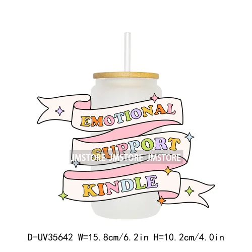New Positive Quotes Bookish UV Sticker Decals For Libbey Cold Cups Mugs Tumbler Transfer Stickers Waterproof High Quality Labels