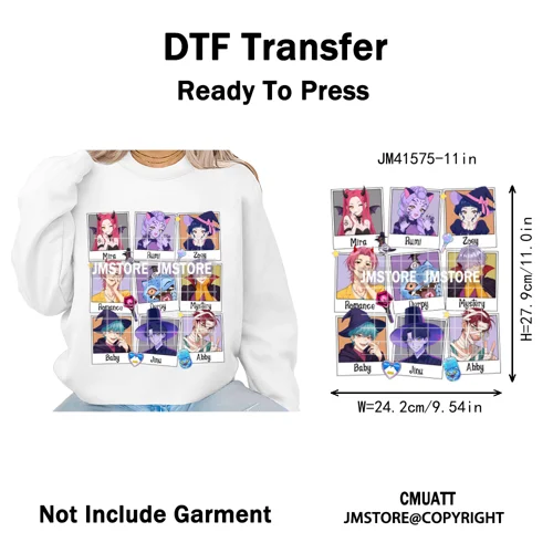 Cartoon Kpop Spooky Boys Girls In This House Era Halloween Iron on DTF Washable Transfers Stickers Ready to Press for Clothes