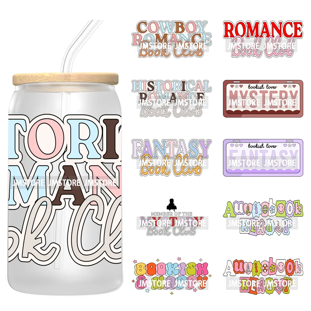 Fantasy Bookish Lover Reading 16OZ UV DTF Cup Wraps Ready To Apply Waterproof Transfer Stickers For Libbey Glass Can Tumbler