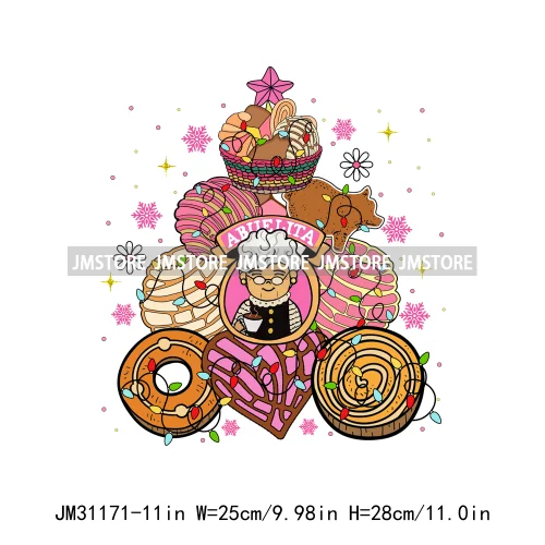 Funny Tis The Season Mexican Chocolate Pink Christmas Pan Dulce Spanish Iron On DTF Transfer Stickers Ready To Press For Clothes