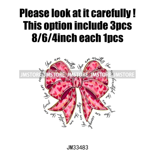 Pink Loved XOXO Coquette Bow Animal Western Cupid Sweet Valentine Iron On DTF Transfers Stickers Ready To Press For Sweatshirts