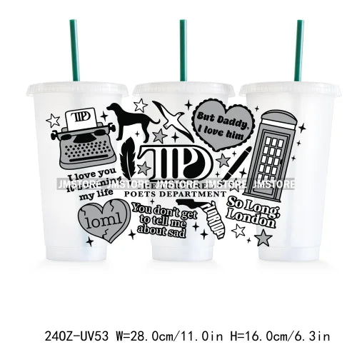 Not Today Cupid 24OZ Cold Cup UV DTF Cup Wrap Transfer Stickers For DIY Craft Waterproof Durable Labels Custom Funny Valentine