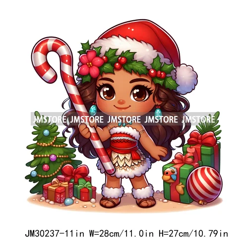 Cute Princess Red Ugly Sweater Cartoon Girls Friends Merry Christmas Iron On DTF Transfers Stickers Ready To Press For Clothing