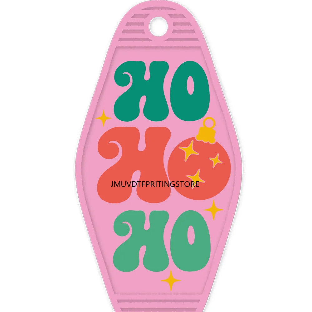 New Christmas Holiday Vibes Gifts High Quality WaterProof UV DTF Sticker For Motel Hotel Keychain