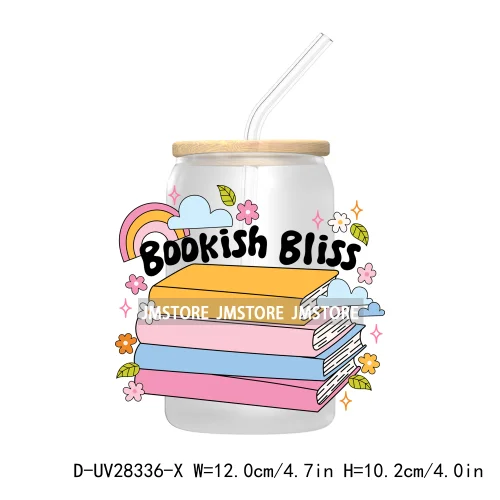 Positive Quotes Bookish Babe UV DTF Transfer Stickers Decals For Libbey Cold Cups Mugs Tumbler Waterproof Labels Self Love Club