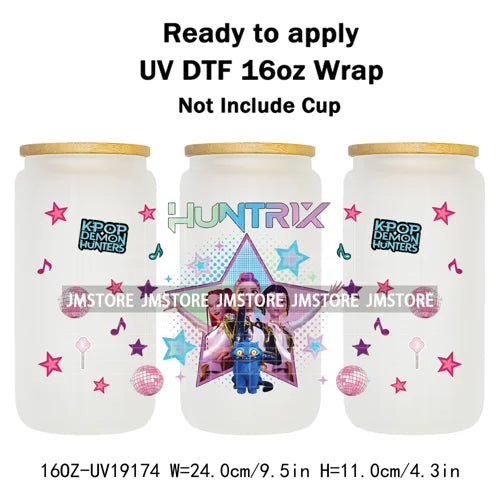 Kpop Idol Fan Art Anime Lover Gift UV DTF Cup Wrap Ready To Apply Transfer Stickers 16OZ Tumbler Wraps DIY For Libbey Glass Can