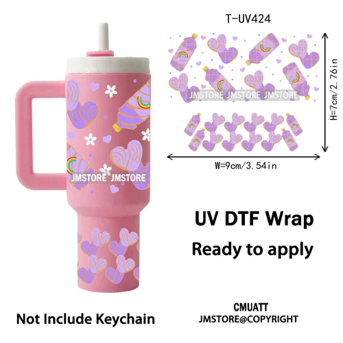 Concha Mexican Culture Cartoon Cow UV DTF Mini Tumbler Keychain Wraps Ready To Apply Transfer Stickers Prints Waterproof Decals