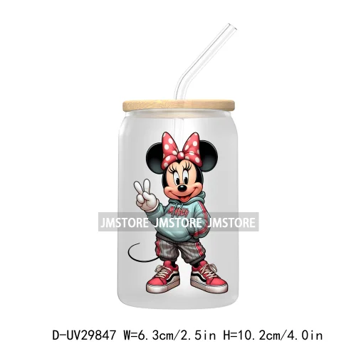 Streetwear Mouse Girl Boy UV DTF Transfer Stickers Decals For Libbey Cold Cups Mugs Tumbler Waterproof Labels Cartoon Characters