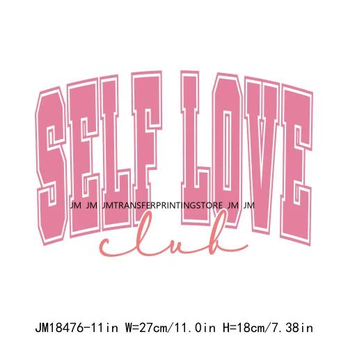 Iron On Love More Cupid Vibes Transfer Decals Self Love Club Pink XOXO Valentine's Day DTF Heat Press Stickers For Clothing Bags